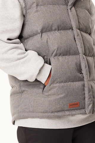 MENS CLASSIC DOWN VEST HRGBONE GREY