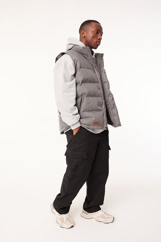 MENS CLASSIC DOWN VEST HRGBONE GREY