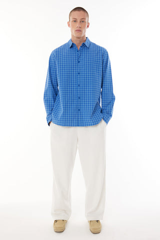 SPRING PLAID LS OG SHIRT BLUE HAZE