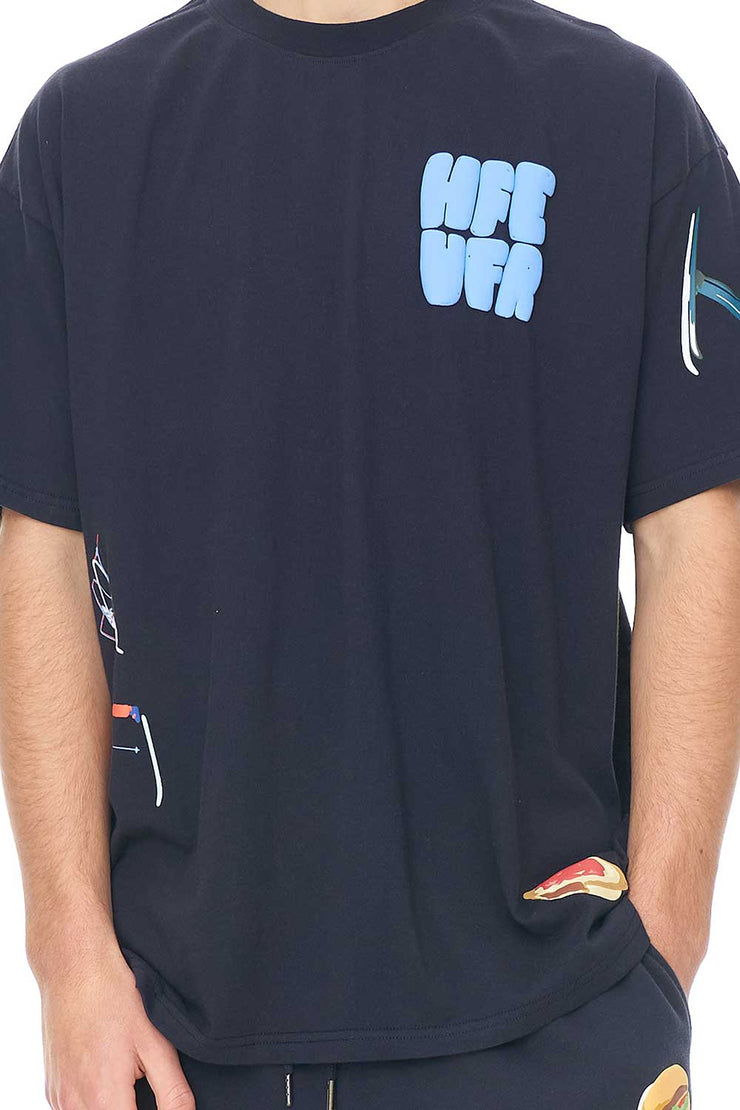 BLOCK TEE 220/ICE DAYS NAVY