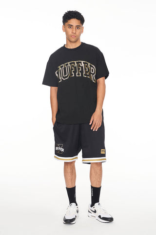 BLOCK TEE 220/OUTLINED BLACK/GOLD