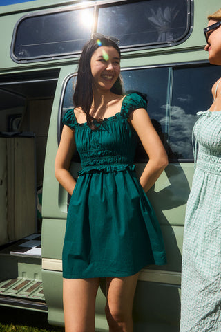 CRUISE ISLA MINI DRESS JEWEL GREEN