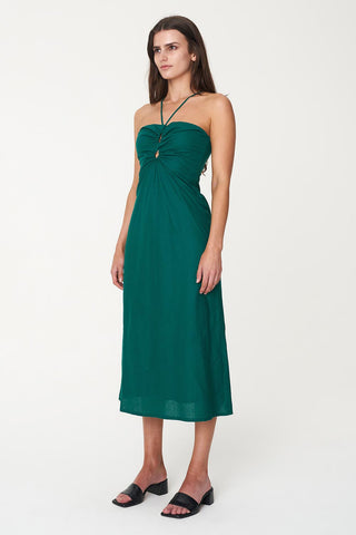 LIN-IN HALTER MAXI DRESS JEWEL GREEN