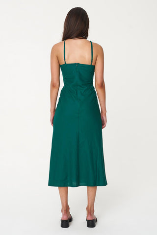 LIN-IN HALTER MAXI DRESS JEWEL GREEN