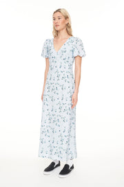 LALISA CLEO MIDI DRESS BLUE FLORAL