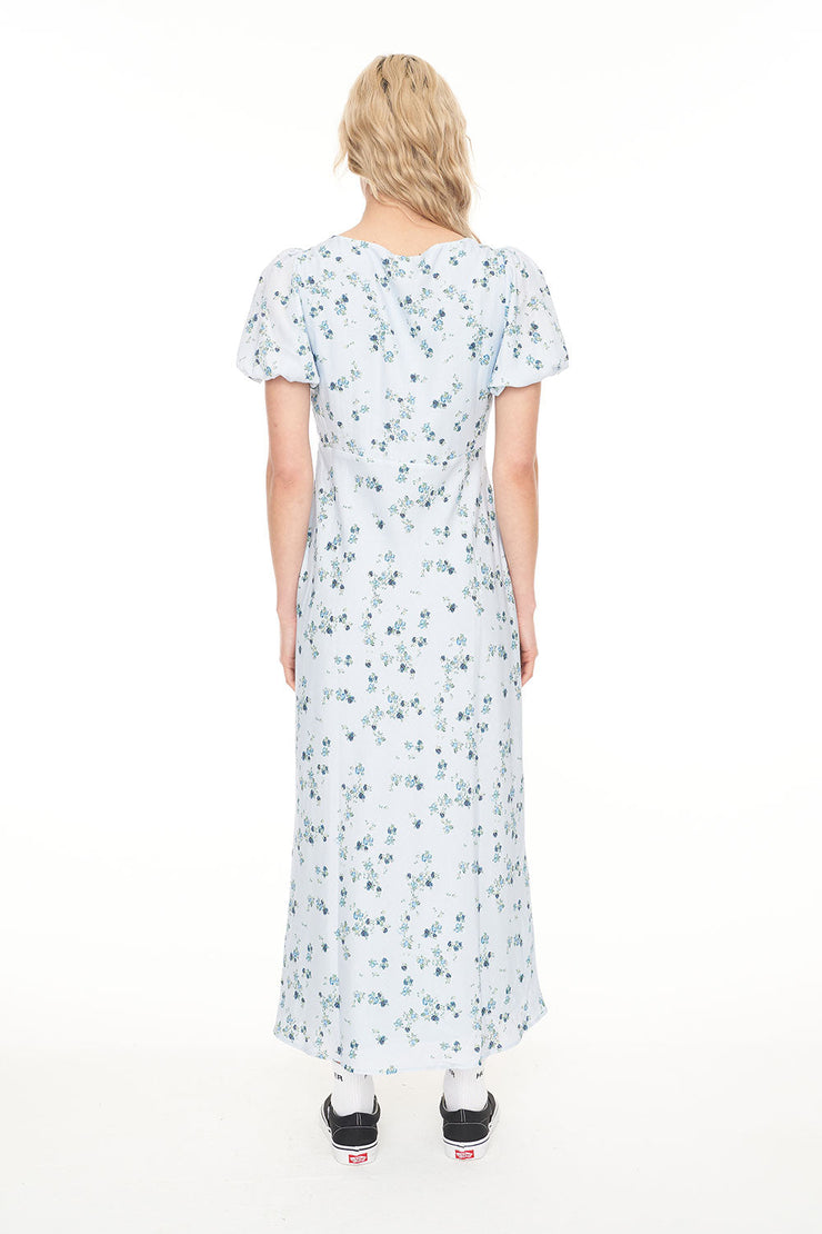 LALISA CLEO MIDI DRESS BLUE FLORAL