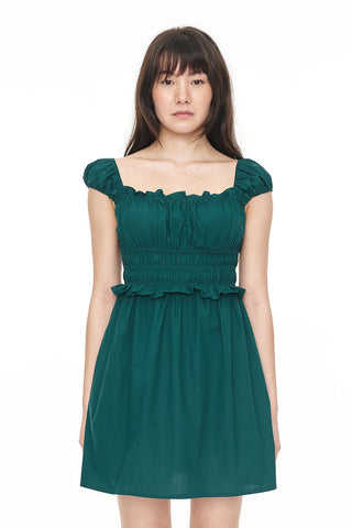 CRUISE ISLA MINI DRESS JEWEL GREEN