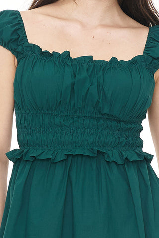 CRUISE ISLA MINI DRESS JEWEL GREEN