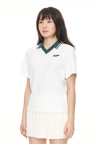 PIQUE SS POLO/CADDIE CHALK