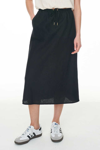 LIN-IN FRANCA MIDI SKIRT BLACK