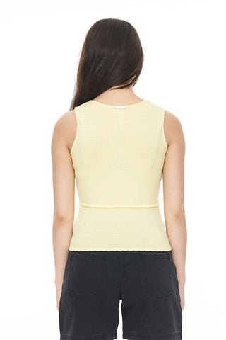 KIMI V-NECK KNIT TOP LIMONCELLO