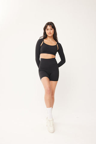 MADISON LS BRALETTE CROP BLACK