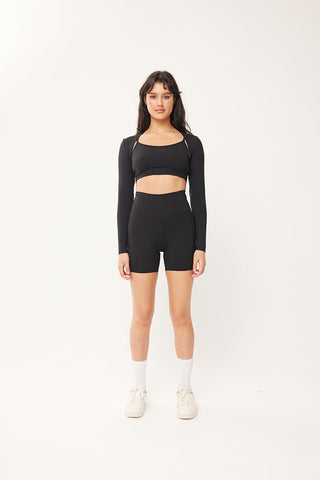 MADISON LS BRALETTE CROP BLACK