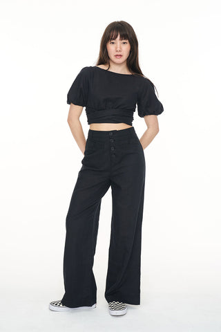 LIN-IN WRAP TOP BLACK