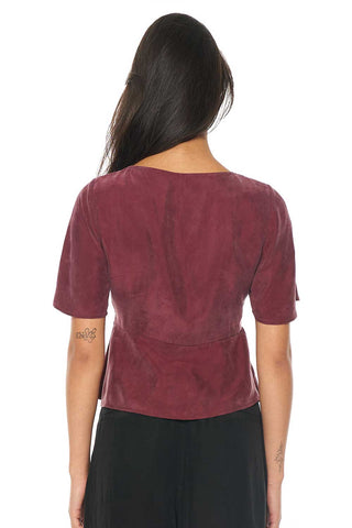 ALIX SS SHIFT TOP DARK CHERRY