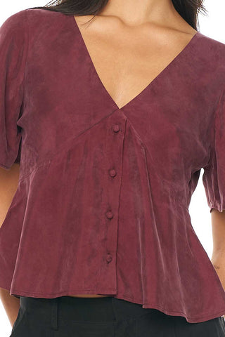 ALIX SS SHIFT TOP DARK CHERRY