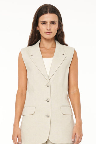 SAVILLE BOXY VEST CHALK MARLE