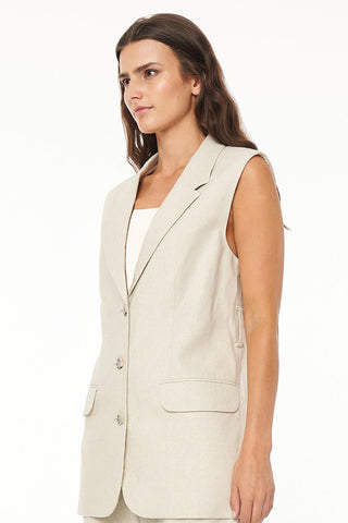 SAVILLE BOXY VEST CHALK MARLE